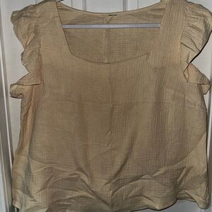 Women's Ruffled Sleeve Top in Cream